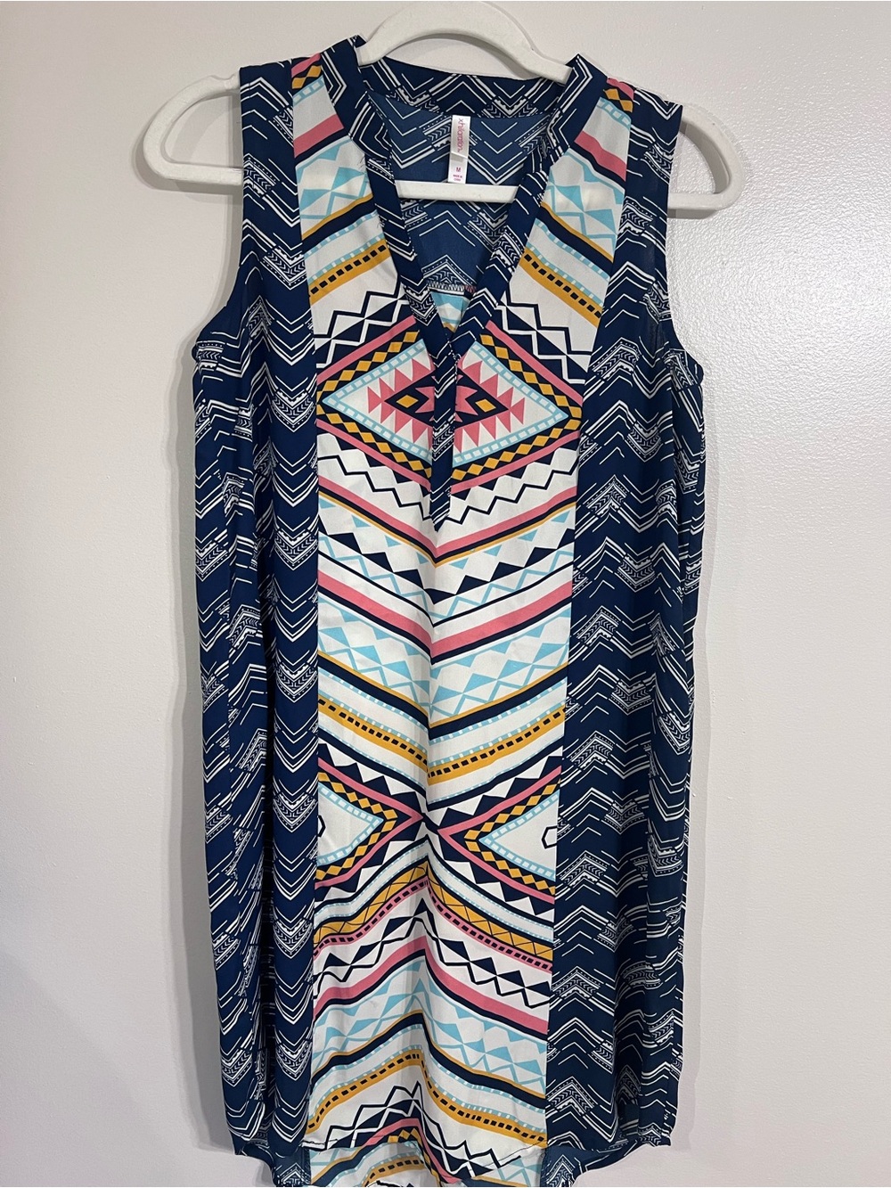 Xhilaration Navy Aztec Print Sleeveless Mini Dress - Multicolor